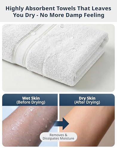 LANE LINEN Bath Sheets 100% Cotton 4 Pack Oversized Soft - White | Oversized Shower Sheets - Generously Sized, Oversized & Roomy, Lightweight & Breathable, Fade-Resistant Color - color: 01: White, size: 4 Piece Bath Sheets (35" x 66")