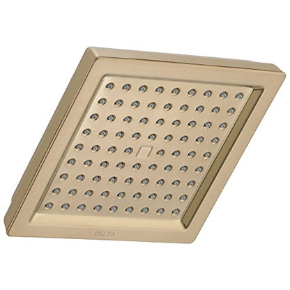 Delta Brushed Gold Rain Shower Head, 6.5 Inch Square Shower Head Rainfall, Overhead Rain Showerhead, 2.5 GPM Flow Rate, Champagne Bronze RP62283CZ - color: Champagne Bronze
