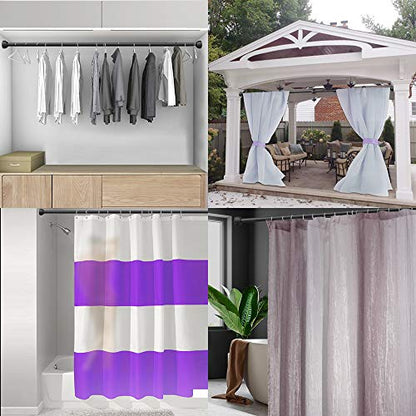 Shower Curtain Rod Tension, Adjustable 40-73 inch, Premium Stainless Steel, Anti-Slip, No Drilling, No Rust, for Bathroom, Black, TEECK. - color: Black, size: 40-73 Inches