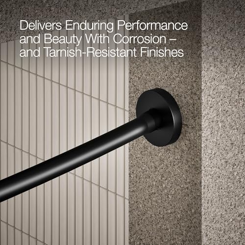 Kohler K-9351-BL Expanse Curved Shower Rod, Contemporary Design, Matte Black - color: Matte Black