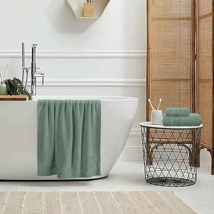 Belizzi Home Ultra Soft 3 Pack Cotton Towel Set, Contains a Bath Towel 28x55 inch, a Hand Towel 16x24 inch & a Wash Coth 12x12 inch, Ideal Everyday use, Compact & Lightweight - Jade - color: Jade, size: 3 Pack Towel Set