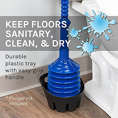 JS Jackson Supplies Universal Black Plastic Drip Tray for Toilet Plunger - color: Black