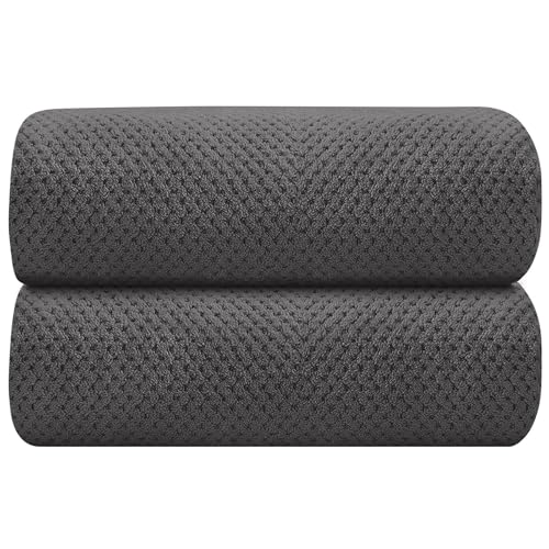 HOMEXCEL Bath Towels 2PK, Microfiber Ultra Soft Bathroom Towel, 27x54 in | Highly Absorbent, Light Weight, Quick Drying Towel Set for Sport, Yoga, SPA, Fitness, Grey - color: Grey, size: 27 x 54 Inch