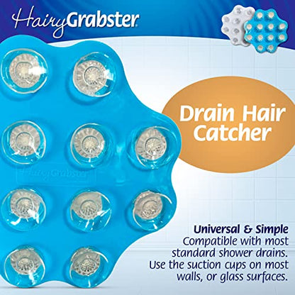 As Seen on Shark Tank Hair Shower Drain Hair Catcher, Hair Stopper Bathtub Drain Protector, & Catcher Drain Cover Alternative, Must-Haves HairyGrabster, 2 Pack, Blue - color: Blue, size: 2 Pack