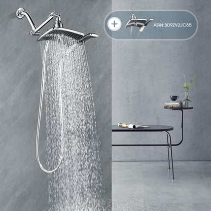 BRIGHT SHOWERS Brass Shower Arm Extender for Rain and Handheld Shower Head, 5 Inch Universal Shower Head Extension Arm, Height & Angle Adjustable, Chrome - color: Chrome, style: 5 Inch