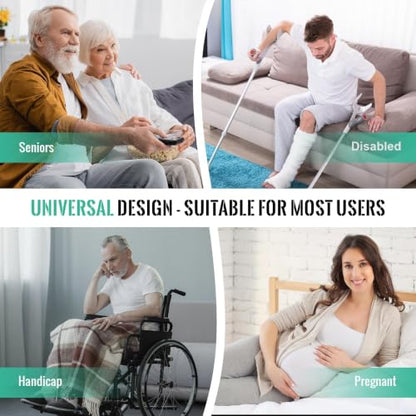 Toilet Safety Rails with Footrests, Adjustable Height & Width, Foldable Heavy Duty Toilet Safety Frame with Handles, Supports 500 lbs, Fits Most Standard Toilets-Suit for Elderly, Seniors & Disabled