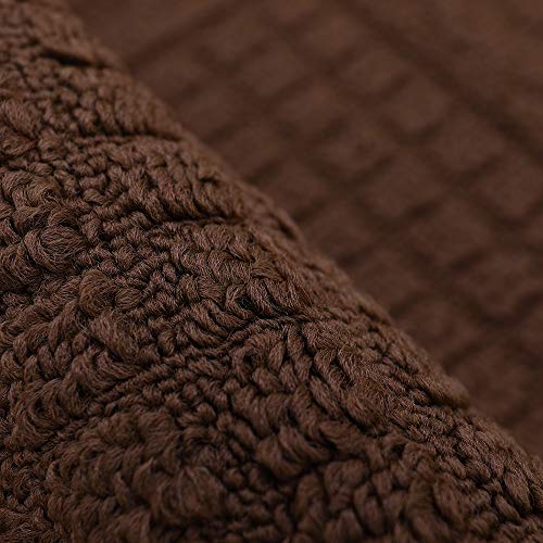 COSYHOMER 32x20 Half Round Kitchen Rug,Non Slip Washable Mat,Brown 2PCS | Polypropylene tufted textile,small half circle rug,kitchen sink mat,Kitchen floor mat - color: Brown 2pcs, size: 1'8" x 2'8" (Semicircular)