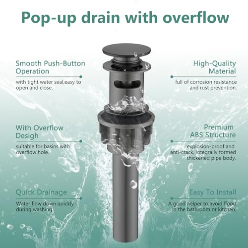 Bathroom Sink Faucet with Pull Out Sprayer, Single Handle Modern Bathroom Basin Faucet with Pop-up Sink Drain Stopper & Deck Plate 1 or 4-inch Centerset 3 Hole, Matte Black - color: Matte Black