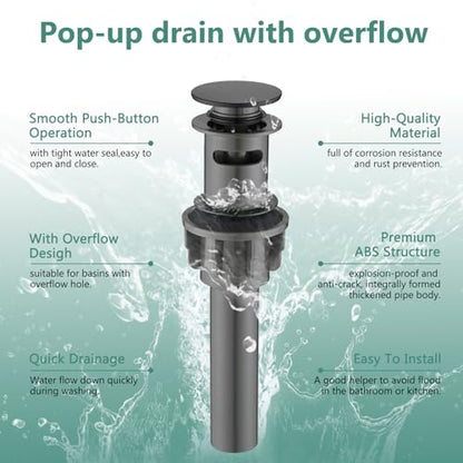 Bathroom Sink Faucet with Pull Out Sprayer, Single Handle Modern Bathroom Basin Faucet with Pop-up Sink Drain Stopper & Deck Plate 1 or 4-inch Centerset 3 Hole, Matte Black - color: Matte Black