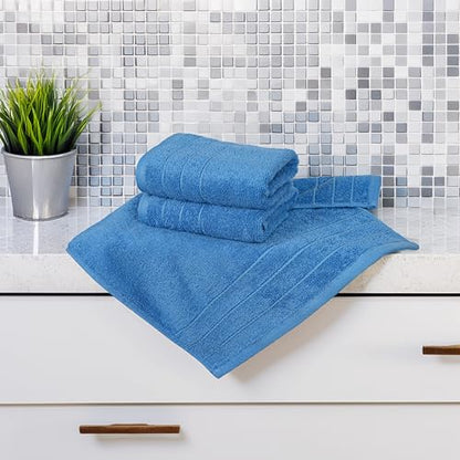 6 Piece Hand Towels Set 16 x 28 Inches, Blue | 100% Cotton, Lighter Weight, Quick to Dry, 16 x 28 Inches, Super Soft & Absorbent, Perfect for Bathroom & Kitchen - color: Midnight Blue