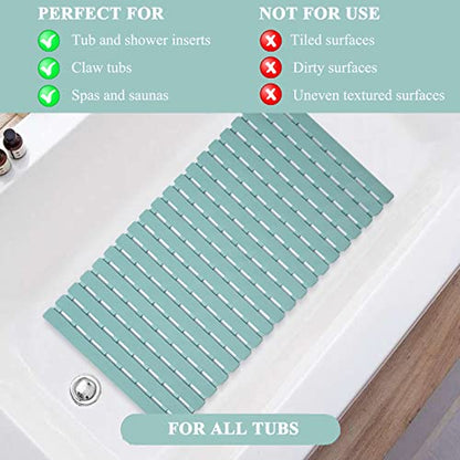 Bathtub Mat Non Slip - Sheepping Shower Mat Machine Washable Anti Slip Bath Mat for Tub, Quick Drain Tub Mat with Suction Cups for Bathroom - color: Green