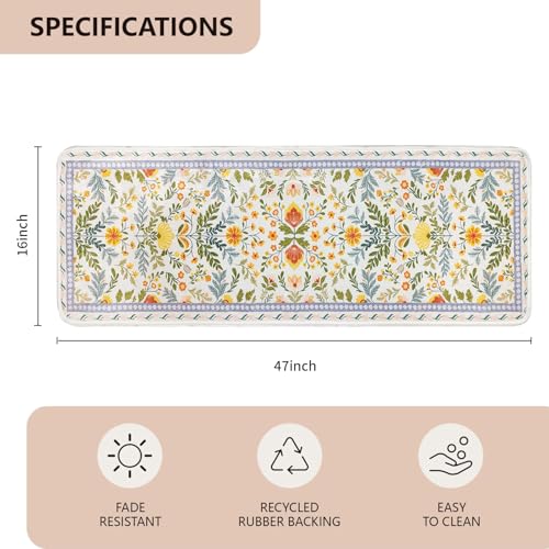 BBSET Boho Gothic Moth Bath Rug Runner 47 * 16inch Butterfly Plant Floral Bathroom Mat Non Slip Absorbent Cute Leaves Bathroom Mats (Butterfly) - color: Butterfly
