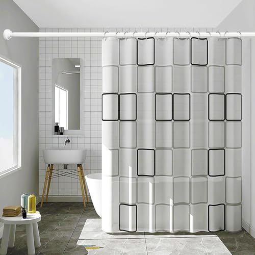 Umimile Shower Curtain Rod, 1 Inch Adjustable Spring Tension Curtain Rod | 304 Stainless Steel Shower Rod for Bathroom, Windows, Never Rust Non-Slip (White, 50-86”) - color: White, size: 50-86”