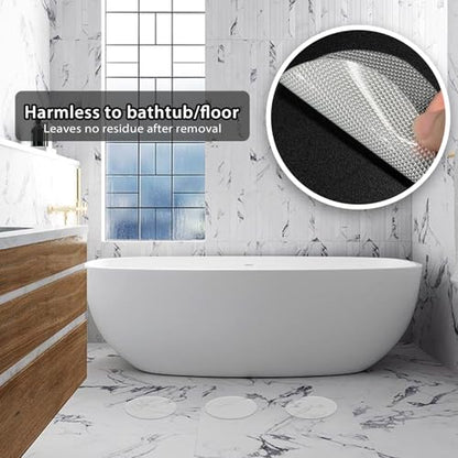 24 PCS Clear Round Shape Bathtub Non Slip Stickers | Adhesive Decals, Round Shape, Anti Slip for Shower Bath Floor Bathroom Stairs Ladders, Includes Scraper - color: Clear