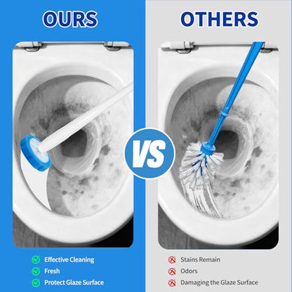 100pcs Disposable Toilet Brush Head,Compatible With Clorox Wand System | Upgrade Fiber Cleaner Heads for Closestool Cleaning (not included brush rod)