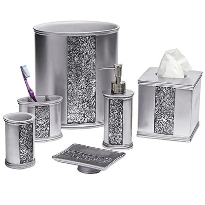 Zahari Home Sinatra Bath Tooth Brush Holder Modern Tooth Brush and Toothpaste Holder, Silver - color: Silver, size: 4.25" x 3" x 3" Tooth Brush Holder