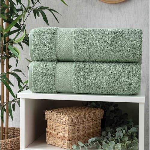 Personalized Towel Set, Custom Bath Towels with Name, Turkish Cotton Green | Bath Sheet, 100% Cotton, Embroidered, Monogrammed, Customized Gift For Adults, Wedding, Bridal Shower, Housewarming, Spa - color: Green, size: Oversized Bath Sheet - 1 Piece