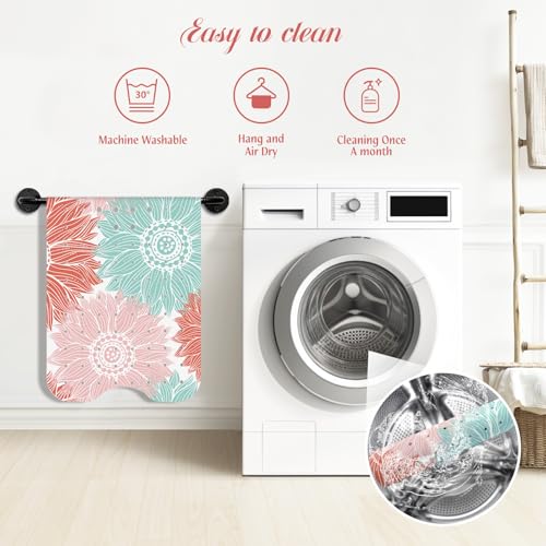 SHUCHING Bath Mat for Tub Non Slip-40x16 Inch, Green and Pink Flower | Bathtub Mat for Elderly Mold Free, Long Shower Mat for Inside Shower with Suction Cup, Machine Washable - color: Abstract Sunflower