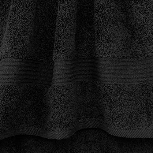 Cotton Paradise 100% Cotton Turkish Towel Set, Soft Absorbent Quick Dry, 6 Piece Towel Set, Coal Black - color: Coal Black, size: (27"x54") +( 16"x28") + (13"x13")