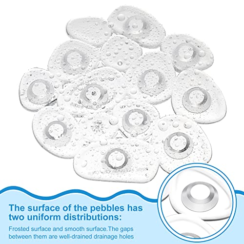 Riakrum 12 Pcs Non Slip Bathtub Stickers, Clear Anti Slip Shower Treads with Strong Suction Cups, Pebble Provides Traction Machine Washable No Residue, Safe(Transparent) - color: Transparent