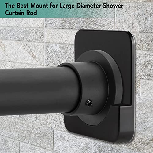 4 Pack Black Shower Curtain Rod Holder for Wall Mount | Adhesive Shower Rod Tension Retainer for Tile | No Drilling | Stick On | (Shower Curtain Rod Not Included) - color: Black 4-PACK