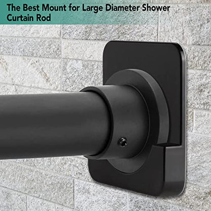 4 Pack Black Shower Curtain Rod Holder for Wall Mount | Adhesive Shower Rod Tension Retainer for Tile | No Drilling | Stick On | (Shower Curtain Rod Not Included) - color: Black 4-PACK