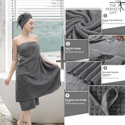 8 Piece Bathroom Towel Set Dark Gray |2 Oversized Large Bath Towels Sheet,2 Hand Towels and 4 Washcloths| 600GSM Ultra Soft Luxury Premium Towel Set Highly Absorbent Quick Dry Hotel Towel Collection - color: Texture Dark Gray, size: 8 Piece Towel Set