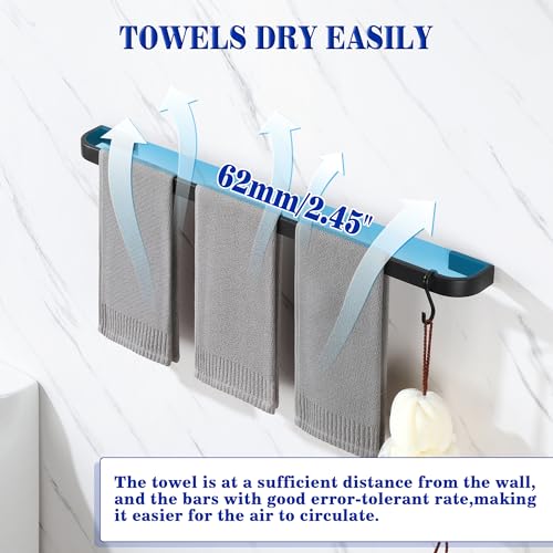 Alise Towel Bars for Bathroom,Black Towel Holder 32'' Towel Rack for Bathroom Wall Mount,SUS304 Stainless Steel Towel Rail Towel Hanger for Walls - size: 32 Inch