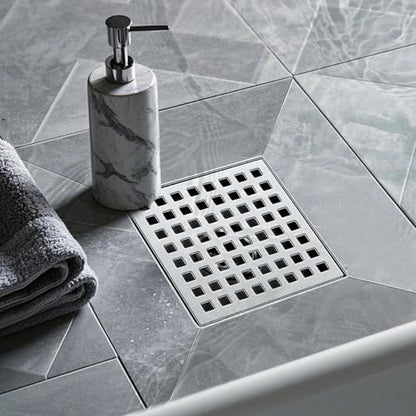 Square Shower Drain, 304 Stainless Steel 4 inch Shower Floor Bathroom Shower Drain with CUPC Certified, Brushed Nickel 4'' Square Floor Drain, for Bathroom Toilet Washroom Drain Water - size: 4 inch