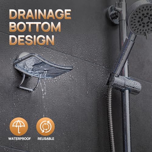 Chrome Suction Cup Soap Dish Holder for Shower Wall Drill-Free Rustproof Waterproof Wall Mount Strong Suction Removable Bar Soap Sponge Holder for Bathroom Bathtub Kitchen - style: 1 tier Chrome