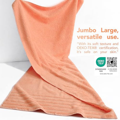 American Soft Linen 100% Cotton Luxury Turkish Towels, 35x70 XL Bath Sheet | Soft Absorbent Quick Dry OEKO Tex Standard 100 Certificated Durable Machine Washable Premium Hotel Quality - color: Malibu Peach, size: 1 Piece set