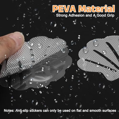uxcell 30pcs Non-Slip Bathtub Stickers, Anti-Slip Shower Stickers Showers Treads Shell Shaped Appliques with 2 Pcs Scraper for Bath Tub Shower Stairs, Black - color: Black