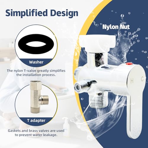 Vayzluiy Handheld Toilet Bidet Sprayer for Toilet-Adjustable Water Pressure Control with Bidet Hose for Feminine Wash, Stainless Steel Brushed Nickel Cloth Diaper for Baby Wash (Warm and Cold) - style: Warm and Code