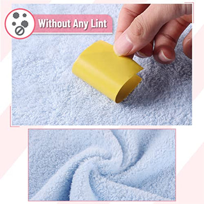 Slick- Baby Washcloths, 12 Pack, 10"x10", Microfiber Coral Fleece Baby Towels, Soft & Highly Absorbent Wash Cloths for Newborns, Infants and Toddlers, Gentle on Delicate Skin for Face, Hands and Body