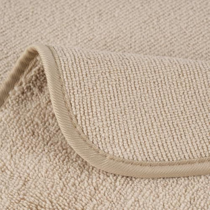 POLYTE 330 GSM Poly Blend Microfiber Quick Dry Hand Towel, 16x30 in | 4 Pack, Oversize, Lint Free, Hanging Loop - color: Beige