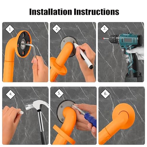 1 piece Safety Grab Bar,Non-Slip Textured Industrial Pipe Shower & Stair Handrail with Concave-Convex Surface,304 Stainless Steel Core(40cm/1.31ft) - size: 40cm/1.31ft