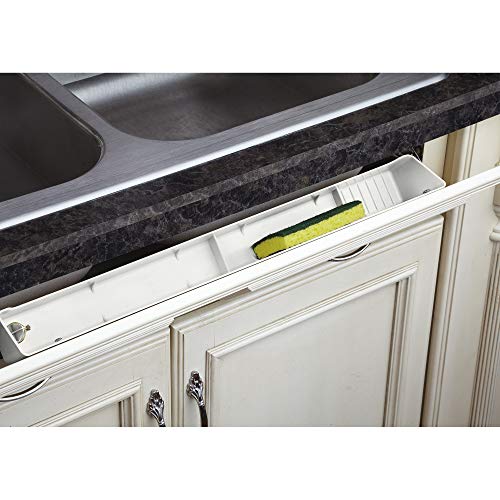 Rev-A-Shelf 30" Plastic Tip-Out Tray Organizer for Sink Base Cabinets, Home Kitchen and Bathroom Organization, Min Opening Width of 32.75", White, LD-6591-30-11-1 - size: 30.4" x 3.8" x 2.1"