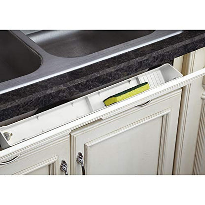 Rev-A-Shelf 30" Plastic Tip-Out Tray Organizer for Sink Base Cabinets, Home Kitchen and Bathroom Organization, Min Opening Width of 32.75", White, LD-6591-30-11-1 - size: 30.4" x 3.8" x 2.1"