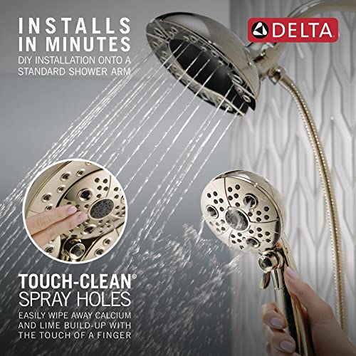 Delta Faucet 5-Spray In2ition Dual Shower Head with Handheld Spray, H2Okinetic Shower Head with Hose, Showerheads, Handheld Shower Heads, Magnetic Docking, Polished Nickel 58480-PN-PK - color: Polished Nickel