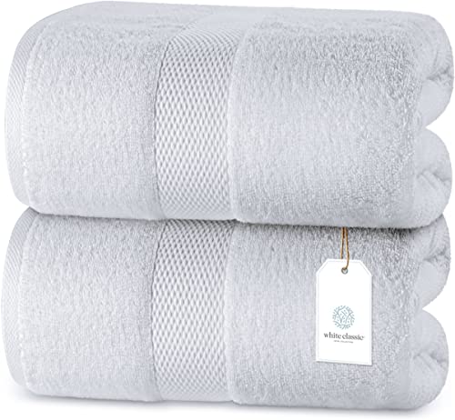 White Classic 2 Luxury White Bath Sheet Towels 35 x 70, 6 Hand Towels 16 x 30 and 12 Washcloths 13 x 13 | Cotton, Highly Absorbent and Quick Dry for Hotels, Spa and Bathroom