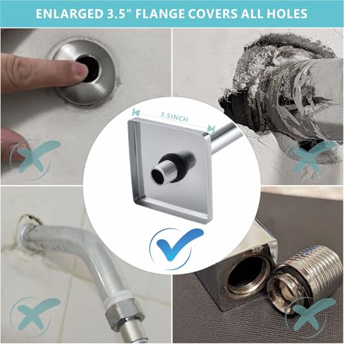 Shower Arm with 3.5" Flange, 6 Inch Wall Mount Replacement Shower Head Arm For Fixed Shower Heads and Handheld Showerhead, Chrome - color: Chrome, style: 6 Inch