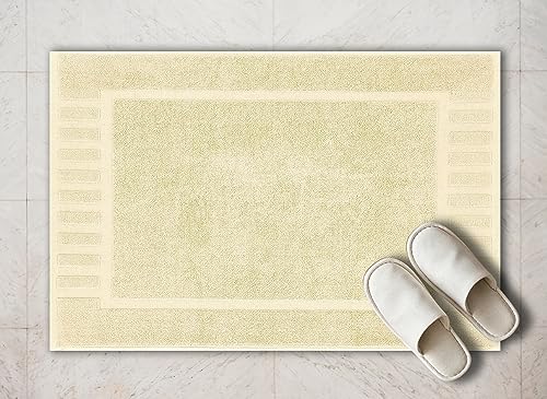 White Classic Luxury Bath Mat Floor Towel Set - Absorbent Cotton Hotel Spa Shower/Bathtub Mats [Not a Bathroom Rug] 22"x34" | 2 Pack | Beige - color: 08: Beige