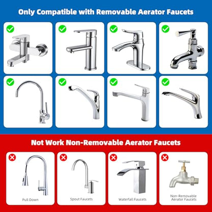 18-PCS Brass Faucet Adapter Kit, Metal Kitchen Sink Faucet Aerator Adapters | Male Female Connectors for Bathroom Removable Aerator Faucets, Garden Hose, RV, 4 PCS Aerator Removal Tools, Easy DIY Install - style: Equipped with 4 Aerator Removal Wrench Too