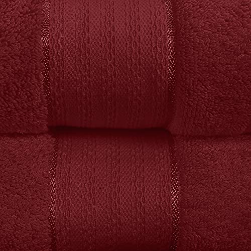 GLAMBURG 700 GSM Premium Oversized Extra Large Cotton Bath Sheet 35x70-100% Combed Cotton - Luxury Hotel & Spa Quality - Durable Ultra Soft Highly Absorbent - Burgundy - color: Burgundy, size: 2 Pack 700 GSM Bathsheet