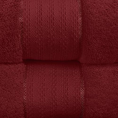 GLAMBURG 700 GSM Premium Oversized Extra Large Cotton Bath Sheet 35x70-100% Combed Cotton - Luxury Hotel & Spa Quality - Durable Ultra Soft Highly Absorbent - Burgundy - color: Burgundy, size: 2 Pack 700 GSM Bathsheet