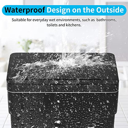 BLKMTY 13 Gallon Plastic Trash Can with Lid, Black, 50 Liters | Motion Sensor Garbage Can, for Kitchen, Home, Office, Bathroom - color: Black