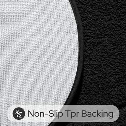 HOMEIDEAS Black Bathroom Rugs Sets, 2 Piece Small Bathroom Rugs, Soft, Absorbent Microfiber Mats, Machine Washable Bath Mats for Shower Room, Bathtub, Kitchen (20" x 32" + 16" x 24") - color: Black