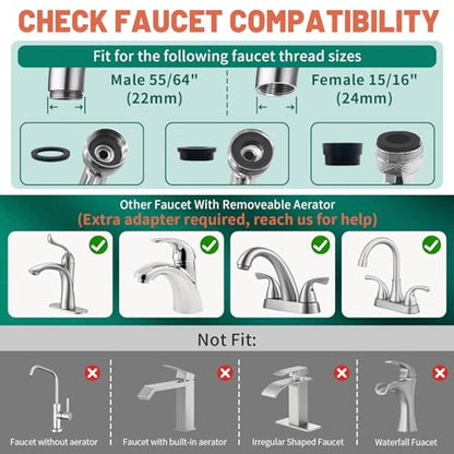 Patented CECEFIN Swivel Faucet Extender Sink Aerator NSF/ANSI 372 Standard | Bathroom/Kitchen Tap Extension Lead-free, 1440° Rotatable 2-Mode Water Splash Spray Attachment, Multifunctional Robotic Arm - color: A- Swivel Faucet Aerator