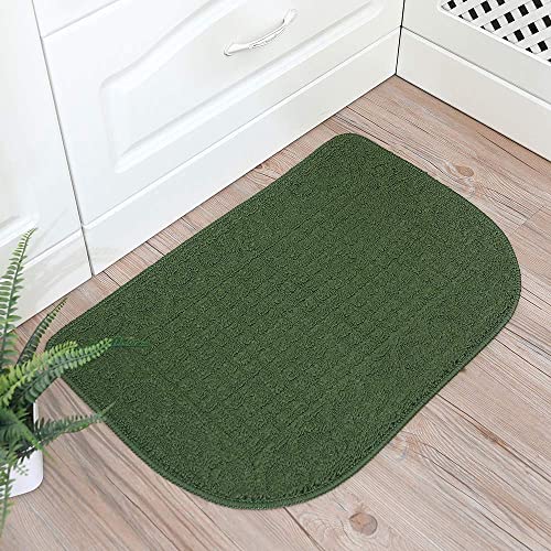 COSYHOMER 27x18 Half Round Kitchen Rug,Non Slip Washable Mat,Green 1PC | Polypropylene tufted textile,small half circle rug,kitchen sink mat,Kitchen floor mat - color: Green, size: 1'6" x 2'3" (Semicircular)