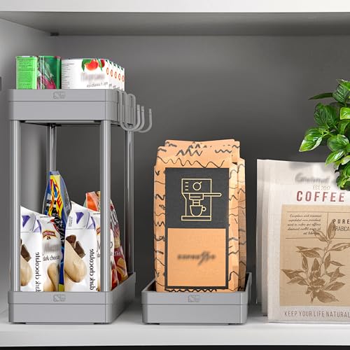 Simple Houseware 3-Tier Slim Rolling Cart w/Handle 5.5" Wx27.5 H, Gray | Storage Cart for Narrow Space (5.5-Inch Wide) Kitchen, Bathroom, Laundry Room - color: Gray